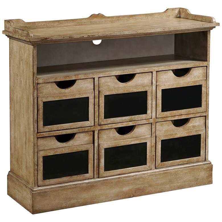 Image 1 Final Straw 38" Wide Rustic Wood 6-Drawer Cabinet