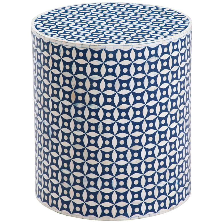 Image 1 Finch 18" High Ivory Blue Accent Table