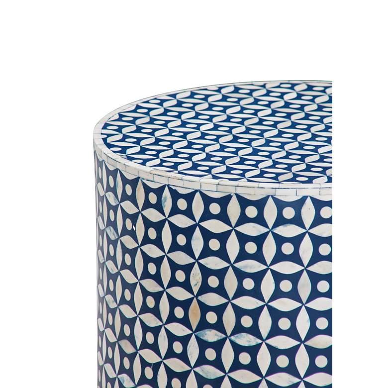 Image 2 Finch 18" High Ivory Blue Accent Table more views