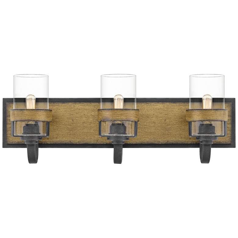 Image 1 Finch 24" Wide Aged Walnut and Gray Ash 3-Light Bath Light