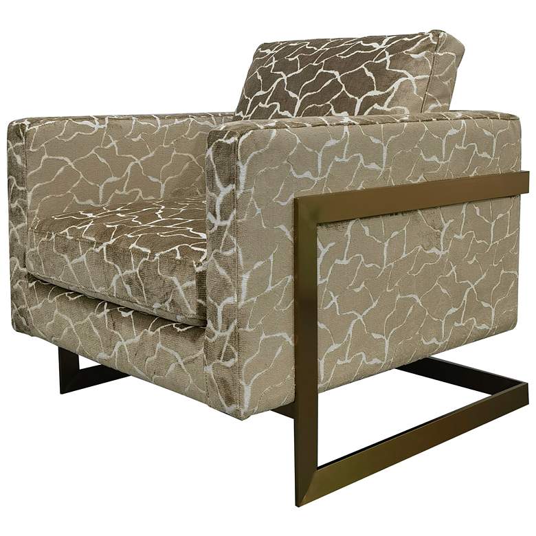 Image 1 Finch Beige Geoffrey Cobblestone Brass Frame Chair