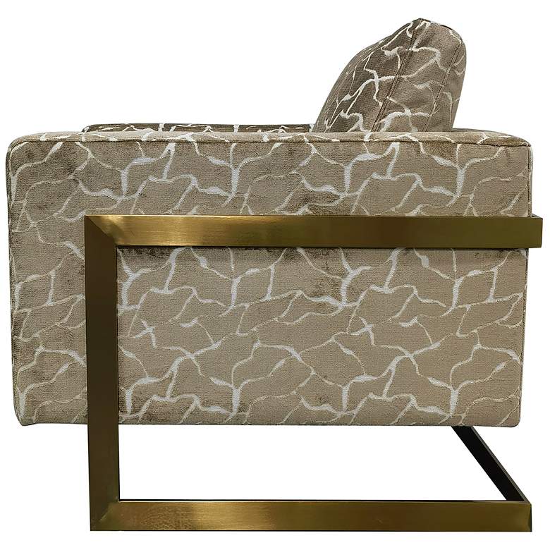 Image 2 Finch Beige Geoffrey Cobblestone Brass Frame Chair more views