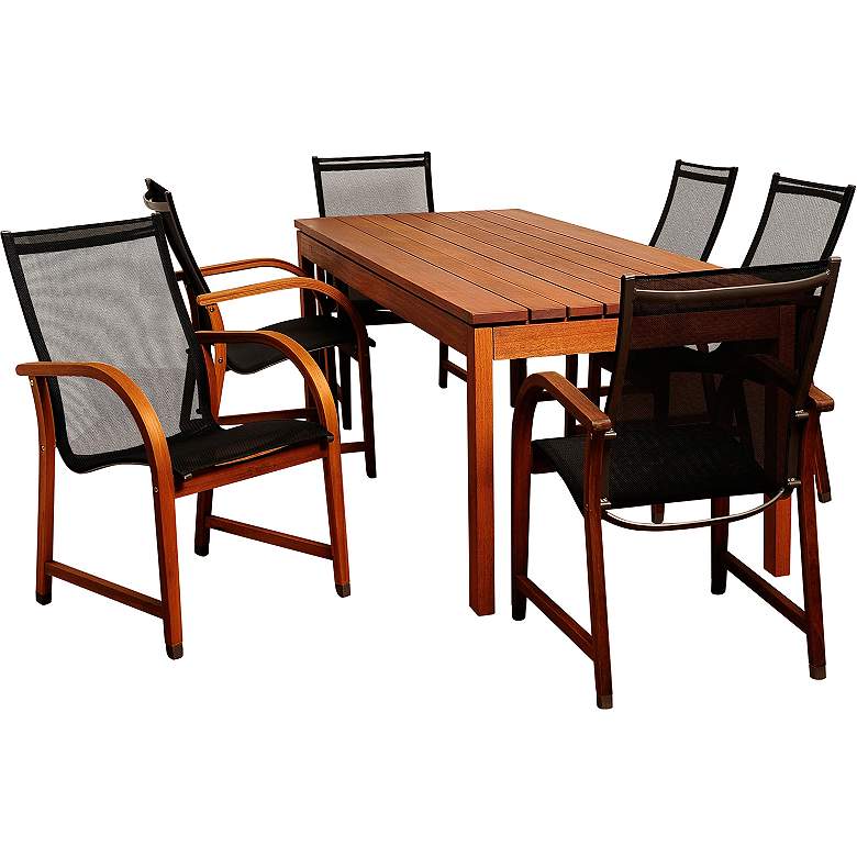 Image 1 Finch Eucalyptus 7-Piece Rectangular Patio Dining Set