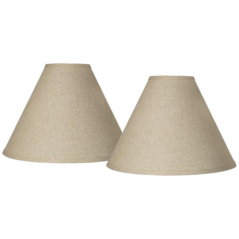 Image 1 Fine Burlap Set of 2 Empire Lamp Shades 5x15x11.5 (Spider)