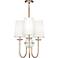 Fineas 22 1/2" Wide Off-White Shade Aged Brass Chandelier