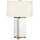 Fineas Aged Brass Crystal Table Lamp with Ascot Cream Shade