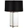 Fineas Aged Brass Crystal Table Lamp with Black Opaque Shade