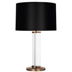 360 Lighting 26 Gold and Glass Fillable Table Lamp with Black Shade -  #91t48