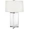 Fineas Nickel Crystal Table Lamp with Ascot White Shade