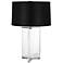 Fineas Nickel Crystal Table Lamp with Black Opaque Shade