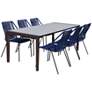 Fineline and Clip Indoor Outdoor 7 Piece Dining Set in Eucalyptus and Rope