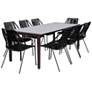 Fineline and Clip Indoor Outdoor 9 Piece Dining Set in Eucalyptus and Rope