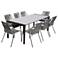 Fineline and Clip Indoor Outdoor 9 Piece Dining Set in Eucalyptus and Rope