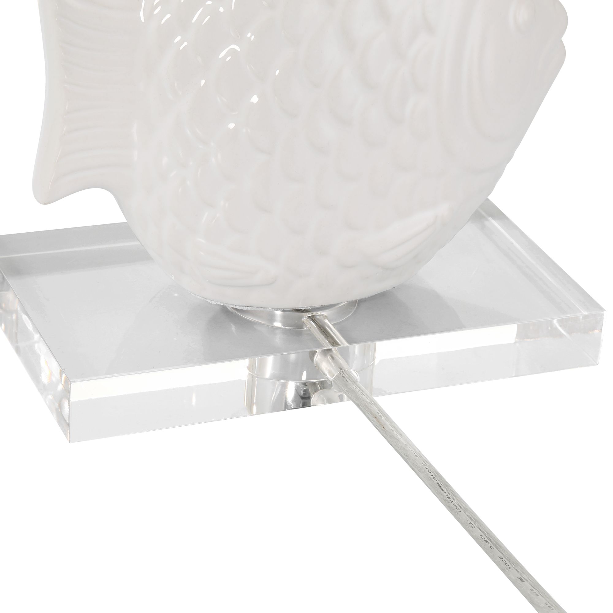 Finely 13 1/2" High Tropical Fish White Ceramic Lamp