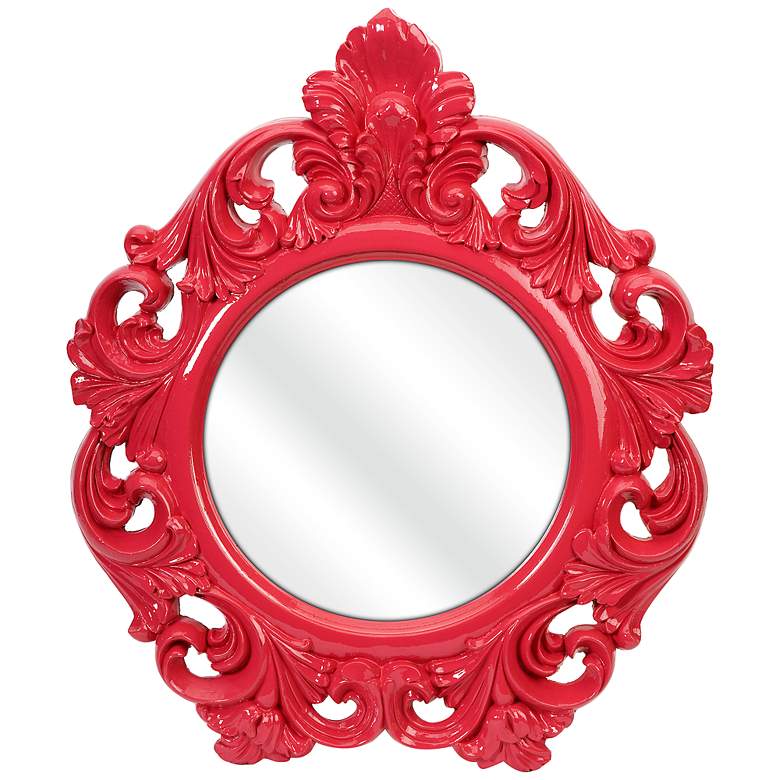 Image 1 Finely Pink Baroque 23 inch x 28 inch Framed Wall Mirror