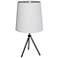 Finesse 28 1/2" High Black Table Lamp with White-Silver Shade
