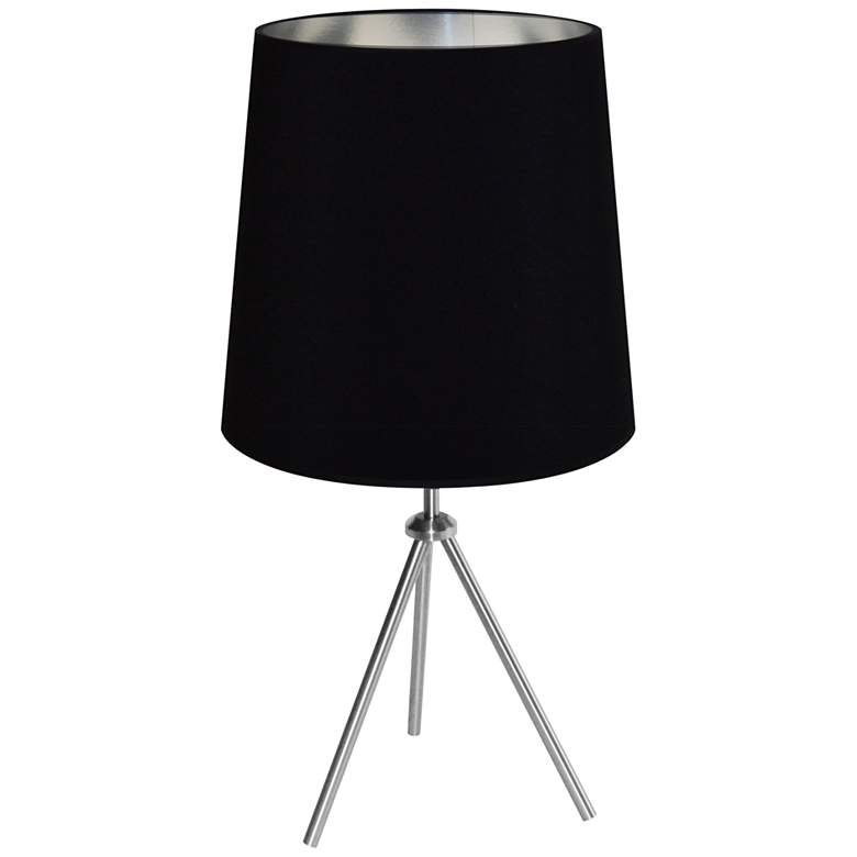 Image 1 Finesse 28 1/2 inch High Chrome Table Lamp with Black-Silver Shade