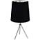 Finesse 28 1/2" High Chrome Table Lamp with Black-Silver Shade