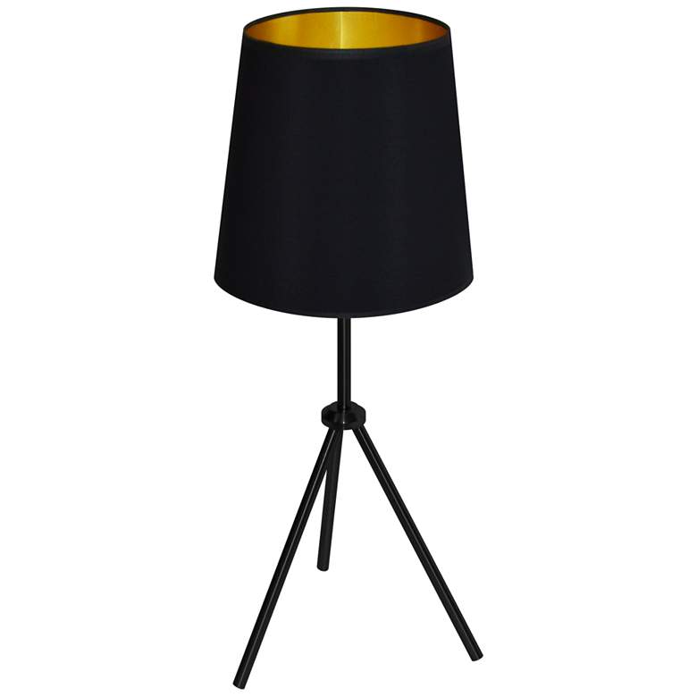 Image 1 Finesse 30 inch High Black Table Lamp with Black-Gold Shade