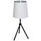 Finesse 30" High Black Table Lamp with White-Silver Shade