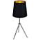 Finesse 30" High Chrome Table Lamp with Black-Gold Shade
