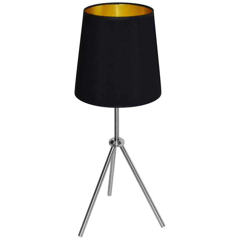 Image 1 Finesse 30 inch High Chrome Table Lamp with Black-Gold Shade