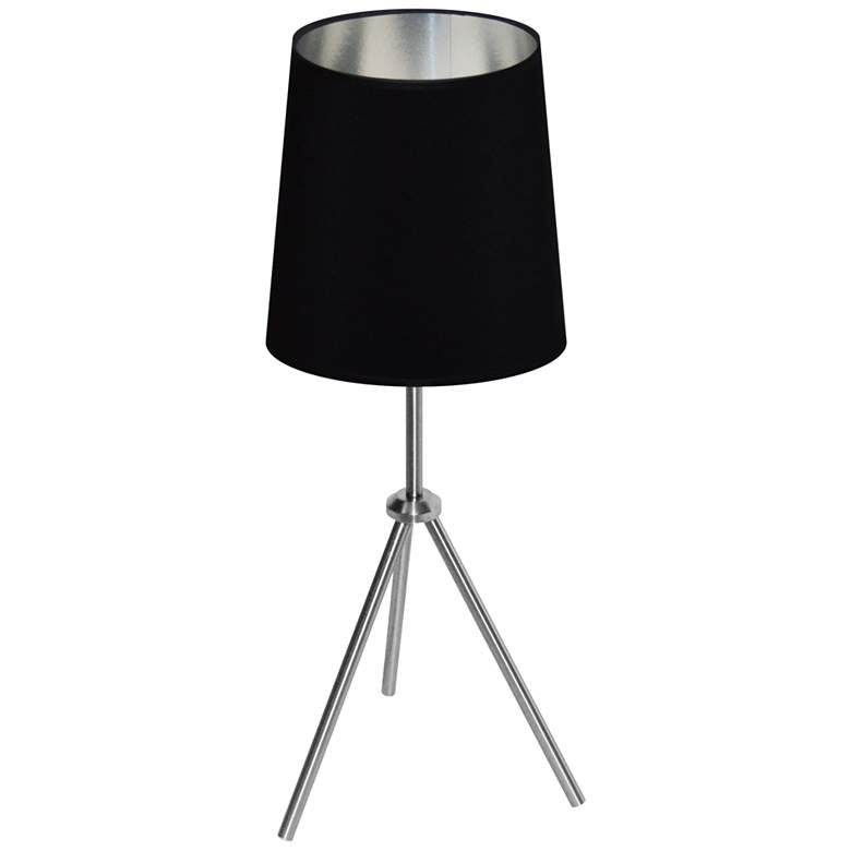 Image 1 Finesse 30 inch High Chrome Table Lamp with Black-Silver Shade