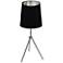 Finesse 30" High Chrome Table Lamp with Black-Silver Shade