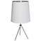 Finesse 30" High Chrome Table Lamp with White-Silver Shade
