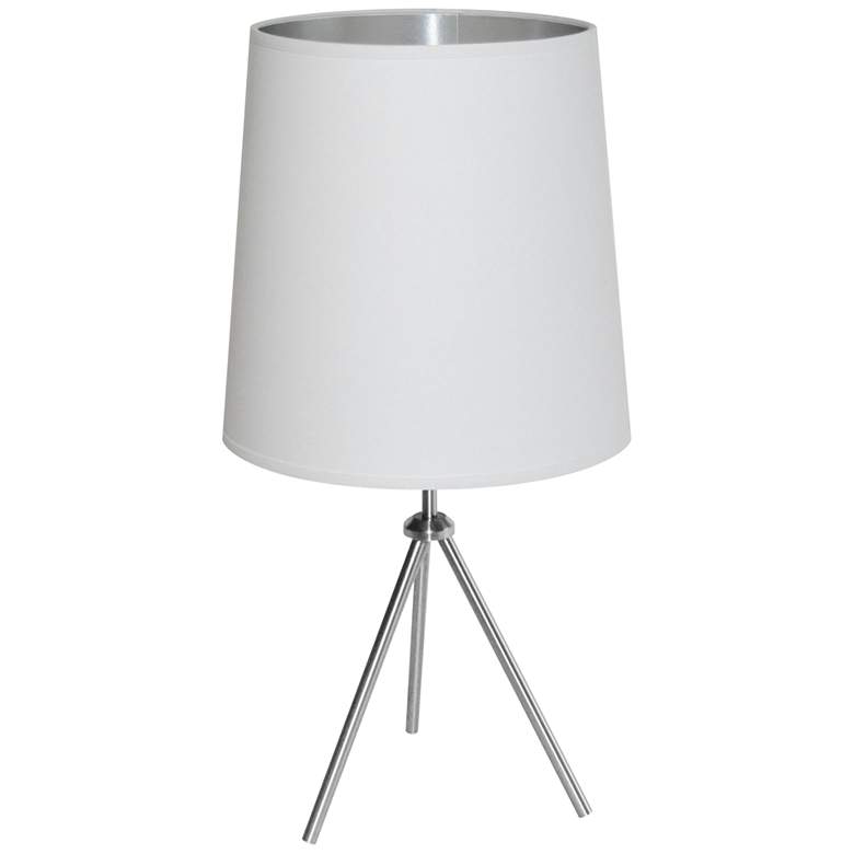 Image 1 Finesse 30 inch High Chrome Table Lamp with White-Silver Shade