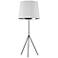 Finesse Matte Black Floor Lamp with Large White-Silver Shade
