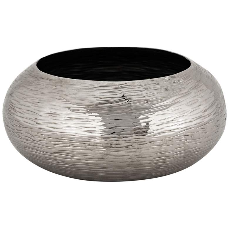 Image 1 Finesse Small Polished Nickel Hammered Oblong Bowl