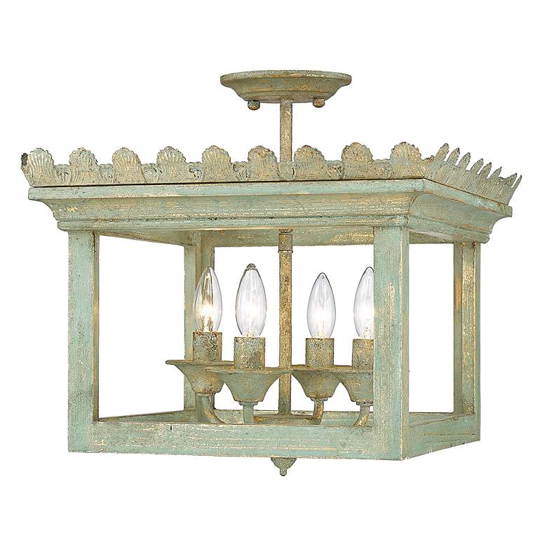 Image 4 Finley 16 1/2" Wide Vintage Sage 4-Light Ceiling Light more views
