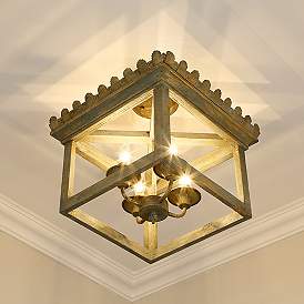 Image5 of Finley 16 1/2" Wide Vintage Sage 4-Light Ceiling Light more views