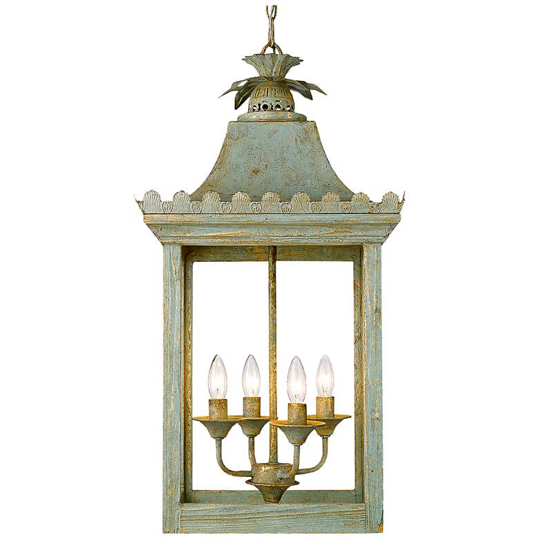 Image 1 Finley 16 1/4" Wide Vintage Sage 4-Light Lantern Pendant