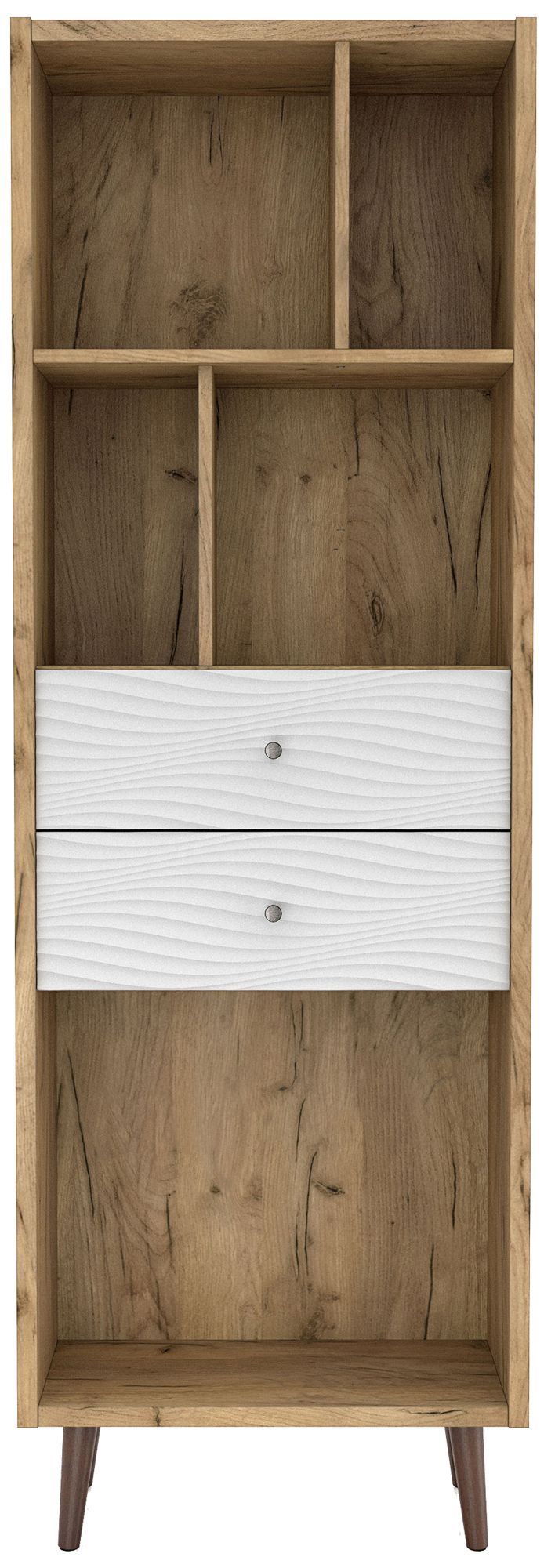 Finn 23 1/2" Wide Light Oak Wood 2-Drawer Bookcase