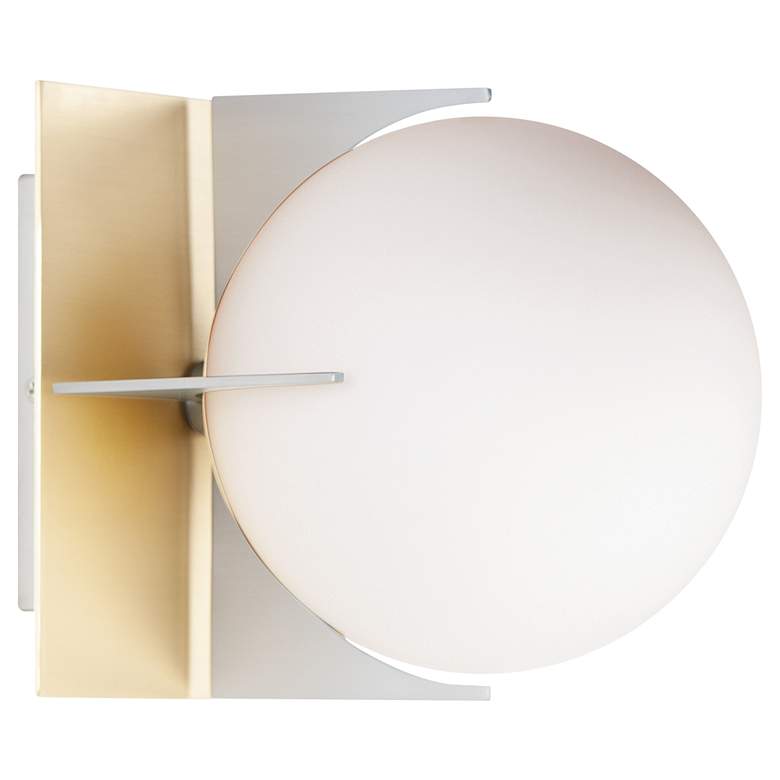 Image 1 Finn 6 1/2"H Satin Brass and Brushed Platinum Wall Sconce