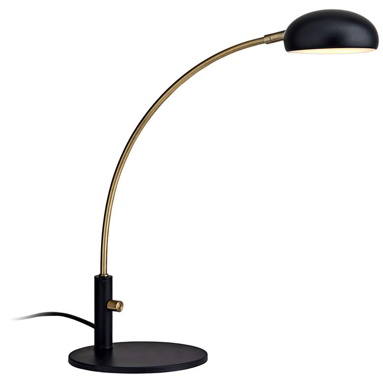 Image 1 Finn Black and Brass LED Desk Lamp w/ Adjustable Shade