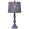Finn Gray Table Lamp with Drum Bamboo Shade