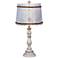 Finn White Table Lamp with Drum Bamboo Shade