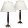 Finnegan Mahogany and Brushed Steel Table Lamps Set of 2