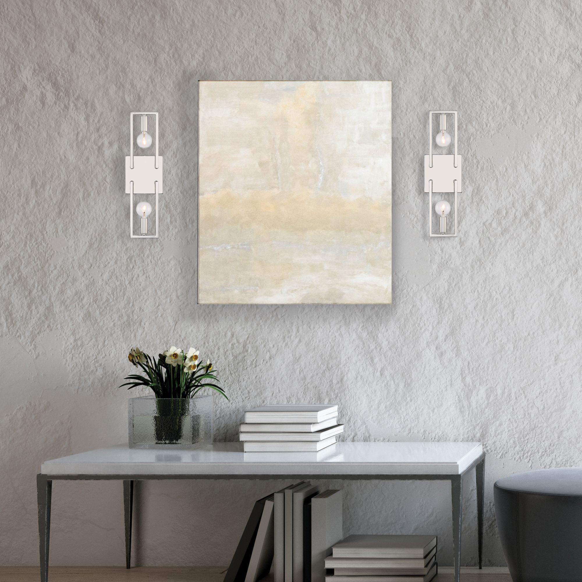 Image 3 Finni 16" High 2-Light Polished Nickel Modern/Contemporary Wall Sconce more views