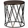 Finnick 15 3/4" Wide Antique Black Metal Round End Table