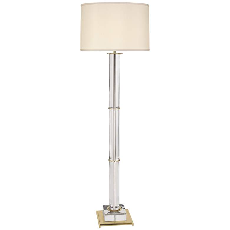 Image 1 Finnie Modern Brass and Clear Crystal Floor Lamp