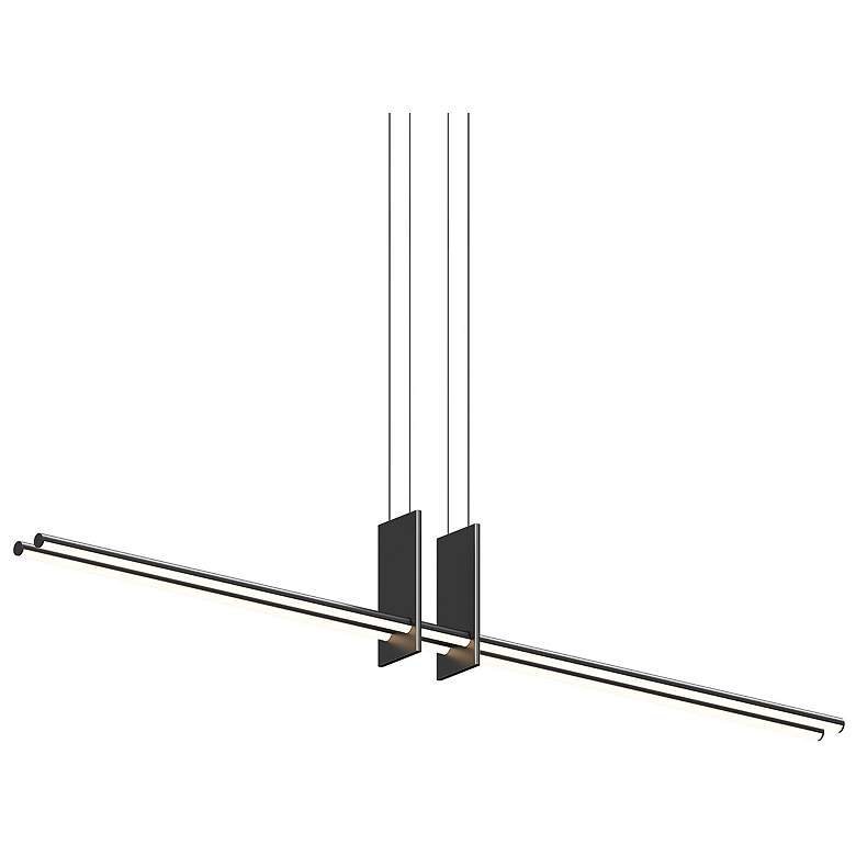 Image 1 Fino Duo 59.25 " Wide Satin Black Pendant