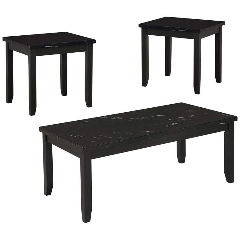 Image 1 Finsbury Black Wood 3-Piece Coffee Table Set