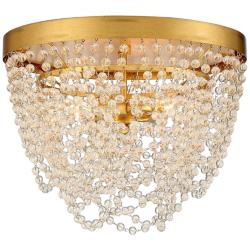Fiona 13 3/4&quot;W Antique Gold and Glass Beads Ceiling Light