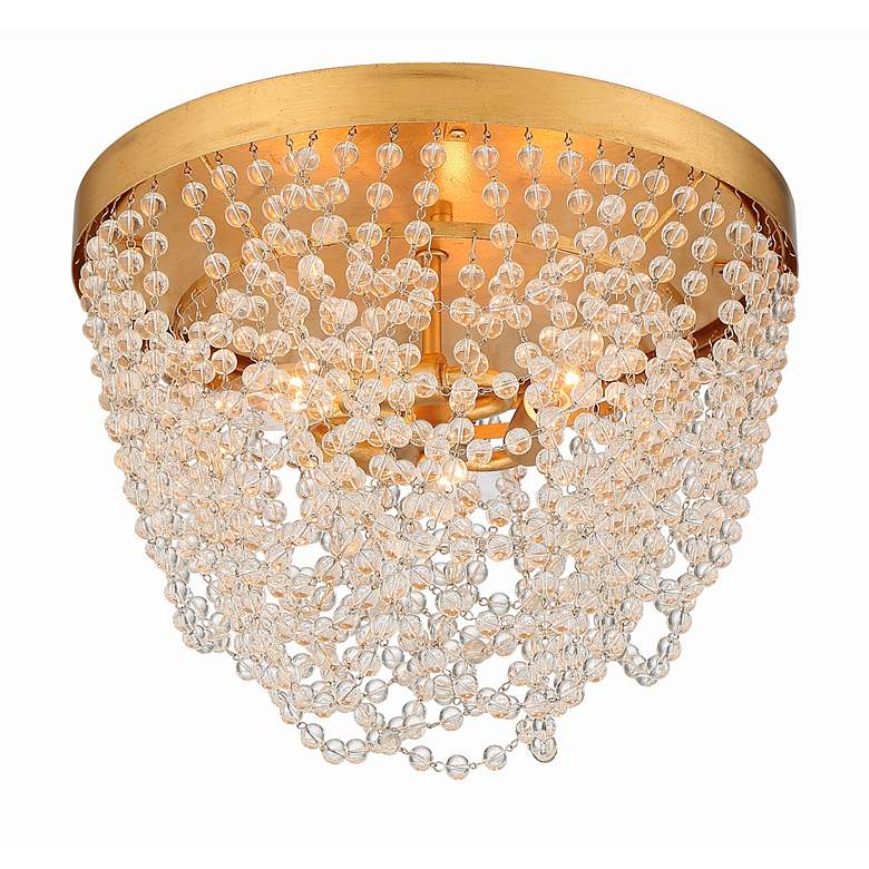 Image 3 Fiona 13 3/4"W Antique Gold and Glass Beads Ceiling Light more views