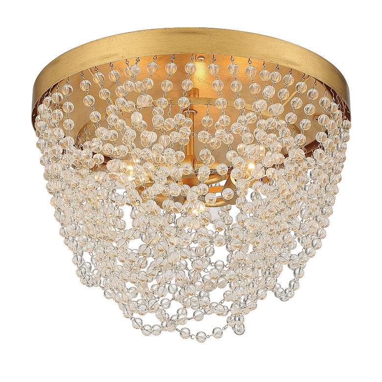 Image 4 Fiona 13 3/4 inchW Antique Gold and Glass Beads Ceiling Light more views