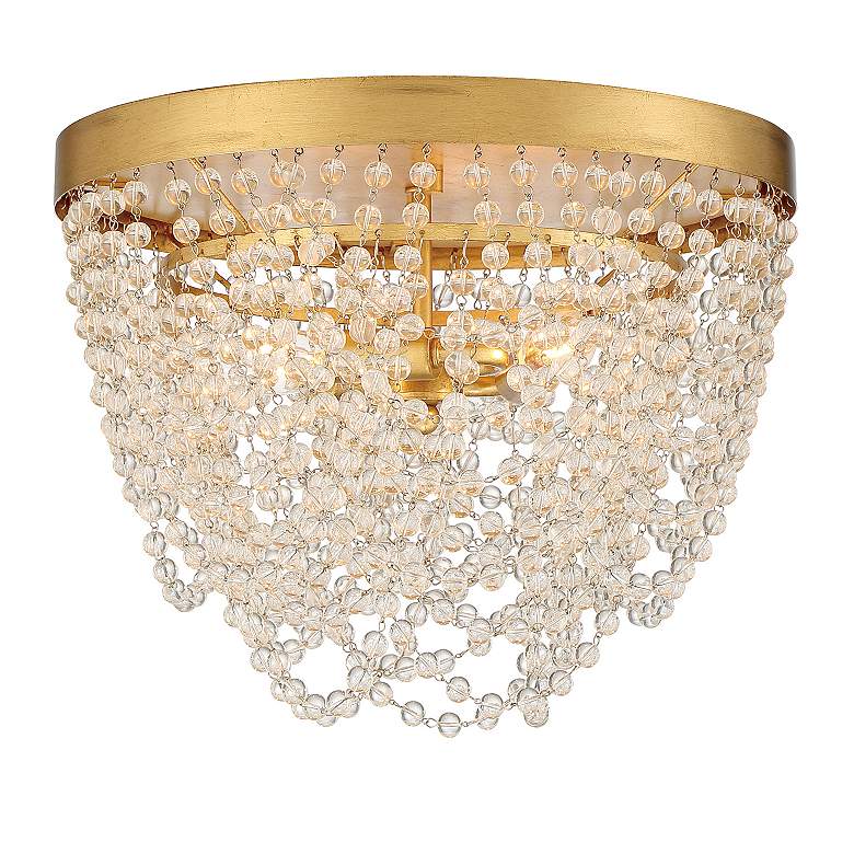 Image 5 Fiona 13 3/4"W Antique Gold and Glass Beads Ceiling Light more views